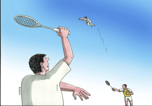 Cartoon: tenisaci (medium) by Lubomir Kotrha tagged sport,tennis