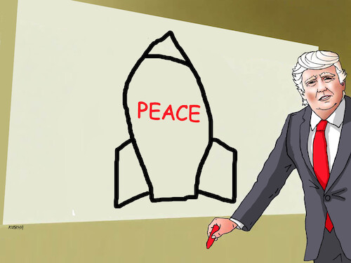 Cartoon: trumpart (medium) by Lubomir Kotrha tagged trump,usa,iran,war,hormuz,trump,usa,iran,war,hormuz