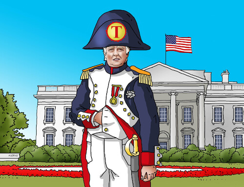 Cartoon: trumpnapol (medium) by Lubomir Kotrha tagged donald,trump,new,napoleon,donald,trump,new,napoleon