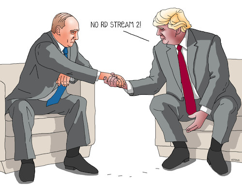 Cartoon: trumpnord (medium) by Lubomir Kotrha tagged gas,nord,stream,putin,trump,russia,usa,germany,sanctions