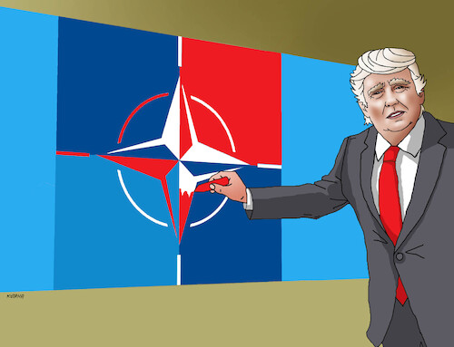 Cartoon: trumpred26 (medium) by Lubomir Kotrha tagged usa,nato,trump,eu,usa,nato,trump,eu