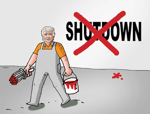 Cartoon: trumpshut (medium) by Lubomir Kotrha tagged trump,usa,shutdown,trump,usa,shutdown