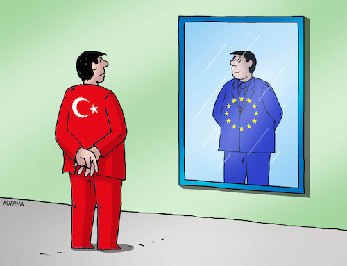 Cartoon: tureu (medium) by Lubomir Kotrha tagged turkey,nato,sweden,eu,turkey,nato,sweden,eu