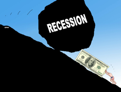 Cartoon: usabalvan (medium) by Lubomir Kotrha tagged recession,recession