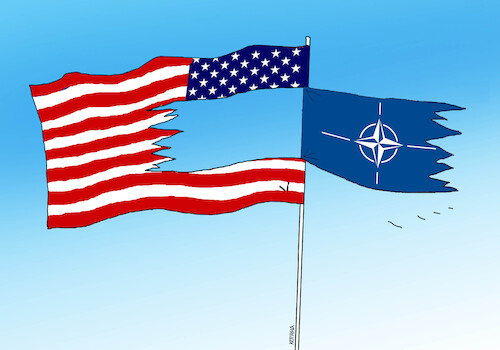 Cartoon: usanatotrh (medium) by Lubomir Kotrha tagged usa,nato,trump,eu,usa,nato,trump,eu