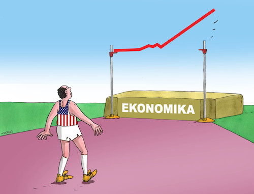 Cartoon: usekonom (medium) by Lubomir Kotrha tagged usa,dollar,the,american,economy,growth,world