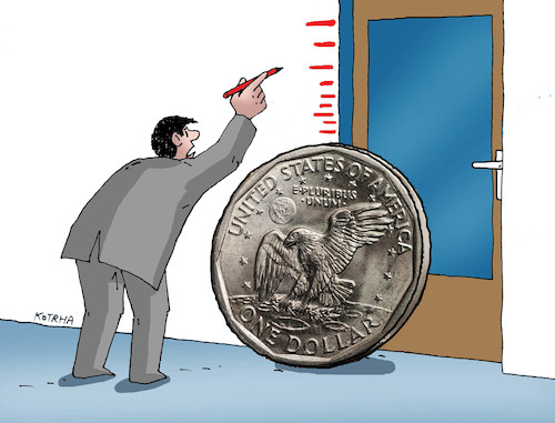 Cartoon: usrast (medium) by Lubomir Kotrha tagged usa,dollar,the,american,economy,growth,world