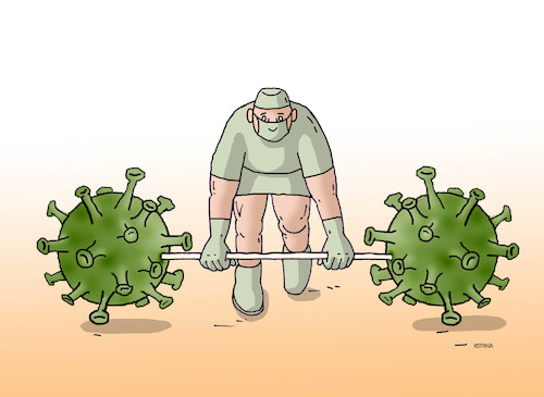 Cartoon: virvzper (medium) by Lubomir Kotrha tagged coronavirus,dollar,euro,libra,world