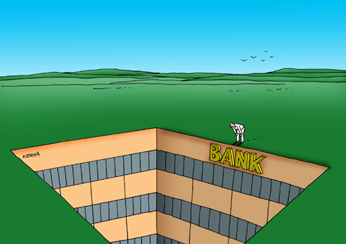 Cartoon: banks (medium) by Lubomir Kotrha tagged humor