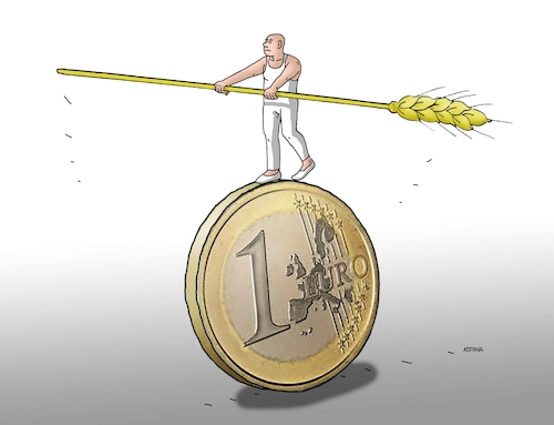 Cartoon: harvest grain mowing (medium) by Lubomir Kotrha tagged harvest,grain,mowing,harvest,grain,mowing