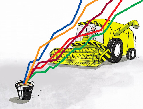 Cartoon: harvest grain mowing (medium) by Lubomir Kotrha tagged harvest,grain,mowing,harvest,grain,mowing