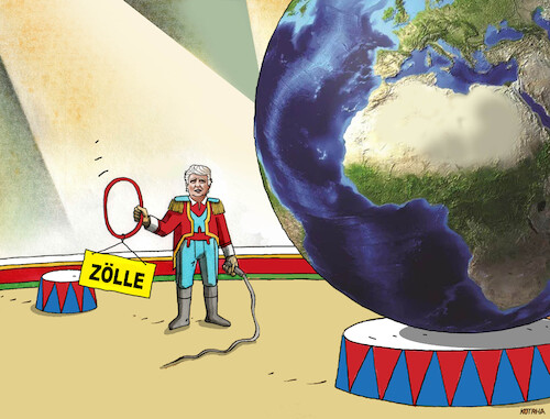 Cartoon: Trump USA Zölle tariffs (medium) by Lubomir Kotrha tagged trump,usa,zölle,tariffs,trump,usa,zölle,tariffs
