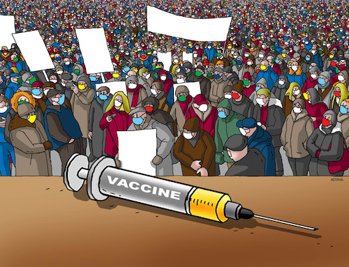 Cartoon: vaccine (medium) by Lubomir Kotrha tagged covid,vaccine,covid,vaccine