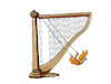 Cartoon: harfhojd (small) by Lubomir Kotrha tagged music,musical,instruments,harp
