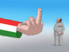 Cartoon: hunprostred (small) by Lubomir Kotrha tagged hungary,election,orban,magyar,fidesz,tisza