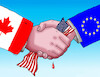 Cartoon: kanadaeu (small) by Lubomir Kotrha tagged eu,canada,usa,trump