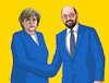 Cartoon: merkelhands (small) by Lubomir Kotrha tagged germany,angela,merkel,martin,schulz,wahlen,elections,euro,dollar,europe,world