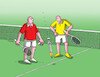 Cartoon: tenciara (small) by Lubomir Kotrha tagged tennis,vaccine,novak,djokovic,australia