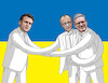 Cartoon: ukratrio25 (small) by Lubomir Kotrha tagged usa,ukraine,trump,macron,merz,starmer,war,weapons