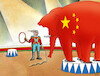 Cartoon: usacircus (small) by Lubomir Kotrha tagged china,usa,trump,customs,zoll,douane