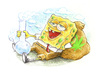 Cartoon: Bong Sponge resting on a bag (small) by Trippy Toons tagged spongebob,sponge,bob,squarepants,schwammkopf,eyes,augen,bloodshot,cannabis,marihuana,marijuana,stoner,stoned,kiffer,kiffen,weed,ganja,smoke,smoking,rauch,rauchen