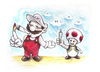 Cartoon: Mario and Toad (small) by Trippy Toons tagged super,mario,toad,trippy,marihu,weed,cannabis,stoner,kiffer,ganja,video,game