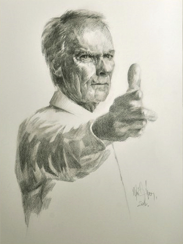 Cartoon: Clint Eastwood (medium) by Jano tagged clint,eastwood,pencil,drawing