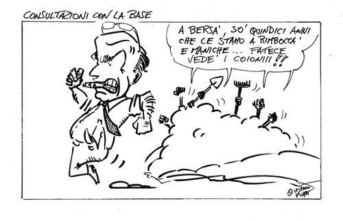 Cartoon: Consultare la base (medium) by kurtsatiriko tagged bersani