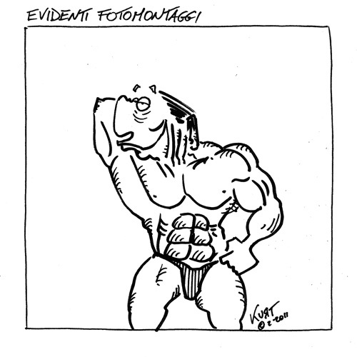 Cartoon: Evidenti fotomontaggi (medium) by kurtsatiriko tagged berlusconi