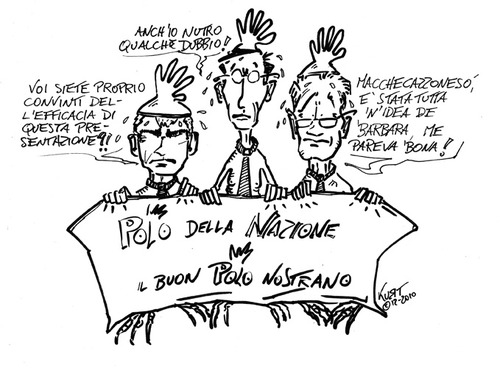 Cartoon: Polo della Nazione (medium) by kurtsatiriko tagged fini,casini,rutelli,terzo,polo