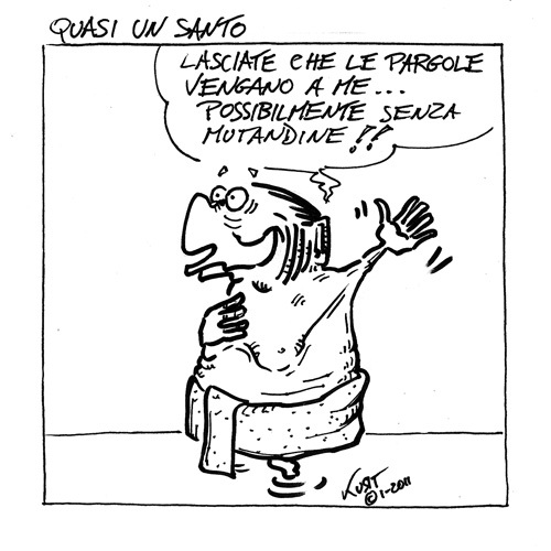 Cartoon: Quasi un santo (medium) by kurtsatiriko tagged berlusconi