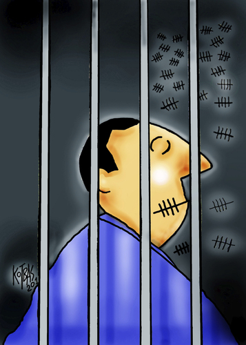 Cartoon: author (medium) by kotbas tagged prison,author,idea