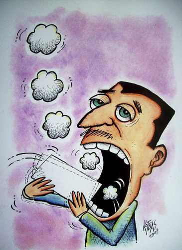 Cartoon: communication (medium) by kotbas tagged fume,communicate