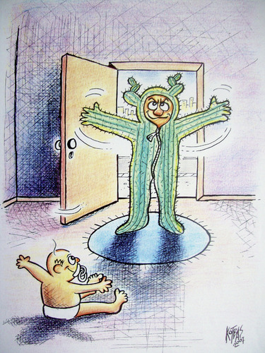 Cartoon: sadist (medium) by kotbas tagged cactus,baby,compassion