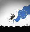 Cartoon: bad end (small) by kotbas tagged refugees,european,union
