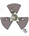Cartoon: nuclear threat (small) by kotbas tagged nuclear,world,danger,threat