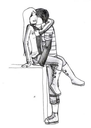 Cartoon: Happy couple (medium) by naths tagged love,couple,hug