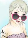 Cartoon: cute blond (small) by naths tagged cute,blond,style,tattoo,girl