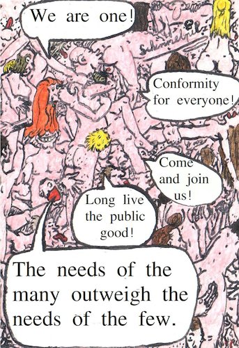 Cartoon: Freudian View Of Life (medium) by Schimmelpelz-pilz tagged group,orgy,sigmund,freud,spock,spocky,conformity,conformism,star,trek,nude,nudity,naked,human,humans,people,fellow,runner,follower,public,good,philosophy,of,life,ideology
