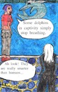 Cartoon: doomsayer - dolphin suicide (small) by Schimmelpelz-pilz tagged suicide,cage,imprisoned,dolphin,death,dead,doomsayer,goth,punk,sarcasm,sarcastic,black,humour,dark