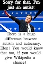 Cartoon: Elon The Autistic Nazi (small) by Schimmelpelz-pilz tagged meme,musky,elon,musk,geek,nerd,nazi,neonazi,afd,idiot,jerk,trump,supporter,it,computer,bitcoin,twitter,social,media,wikipedia,autism,autocracy,autokrat,autismus,autist