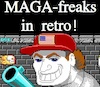 Cartoon: MAGA-freaks in retro! (small) by Schimmelpelz-pilz tagged meme,neo,nazi,neonazi,donald,trump,crime,criminal,idiot,america,right,winged,fascist,dumb,disrespect,respektlos,respektlosigkeit,trampel