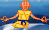 Cartoon: Meditating Monk (small) by Schimmelpelz-pilz tagged monk,mönch,computer,game,buddhist,buddhism,hinduism,hinduist,meditating,meditieren,mountain,berg,peace,calm,ruhig,friedlich,isolation,retreat,retreating,zurückziehen,rückzug,beten,praying,religion,belief,believes