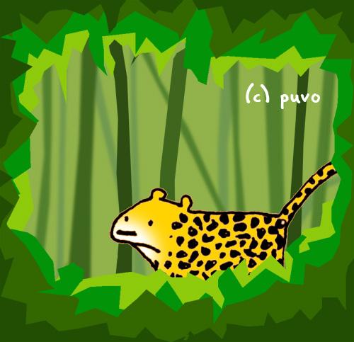 Cartoon: Grüne Hölle. (medium) by puvo tagged leopard,dschungel,jungle,urwald,grüne,hölle,green,hell