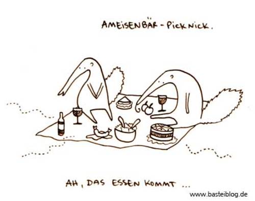 Cartoon: Picknick. (medium) by puvo tagged picknick,picnic,ameisenbär,anteater,ameise,ant,sommer,summer