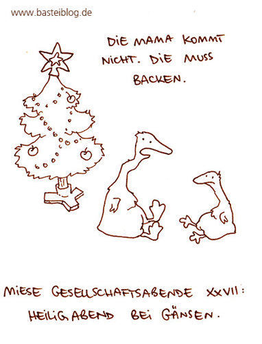 Cartoon: Weihnachten bei Gänsen. (medium) by puvo tagged weihnachten,christmas,gans,gänsebraten,braten
