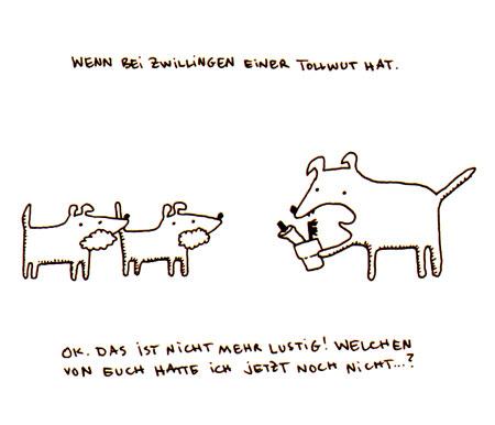 Cartoon: Zwillinge. (medium) by puvo tagged twin,zwilling,zähne,putzen,brush,theeth,hund,dog,tollwut,rabies