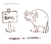 Cartoon: Müffel. (small) by puvo tagged büffel,wildpark,zoo,tierpark,mobbing,müffel