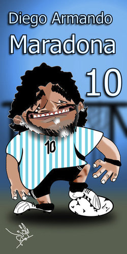 Cartoon: maradona (medium) by modigliani tagged 345