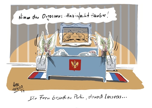 Cartoon: Der Feenzauber... (medium) by Jori Niggemeyer tagged fee,feen,feenzauber,orgasmus,herzinfarkt,tod,krieg,nowar,wladimirputin,lawrow,fckptn,fuckputin,ukrainetoday,ukraine,moskau,kreml,standwithukraine,ukrainewar,humor,joricartoon,niggemeyer,cartooon,cartoonart,illustration,illustrator,karikatur,satire,cartoondrawing,cartoon